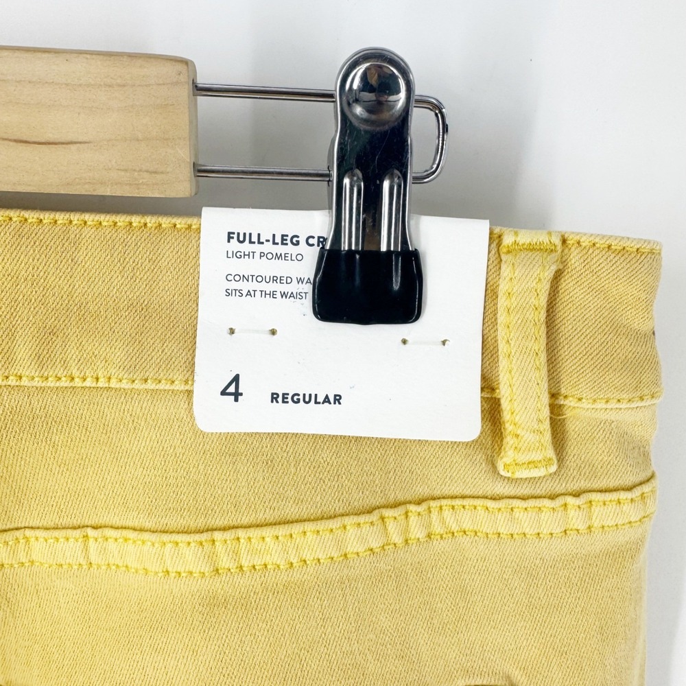 J.Jill Denim High Rise Full Leg Crop Jeans 4 Regular Light Pomelo Yellow New - Picture 7 of 9